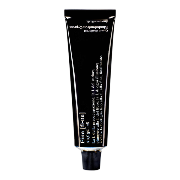 Rhododendron Cypress Bio-Deocreme von FINE, 40 g Verpackung