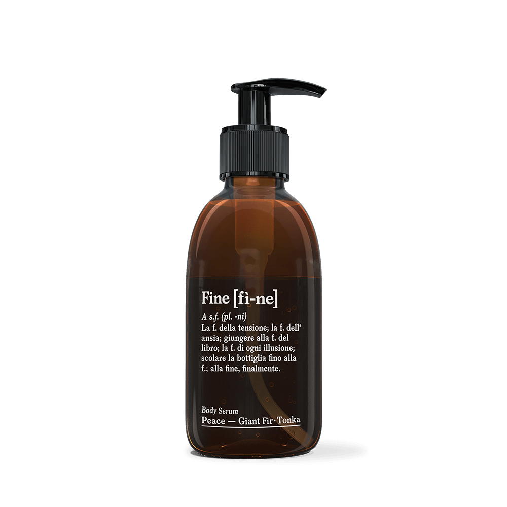 Peace Hyaluron Body Serum von FINE, 200 ml Verpackung