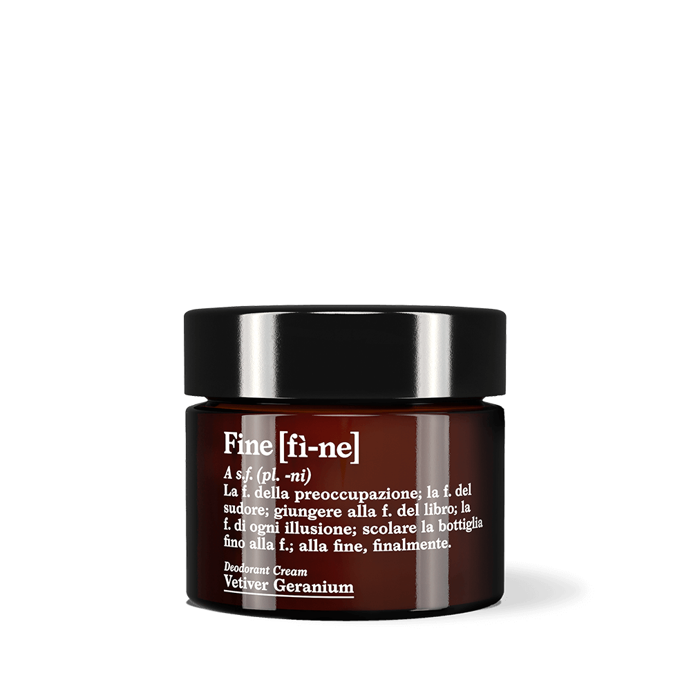 Vetiver Geranium Naturdeocreme von FINE, 50 g Glastiegel