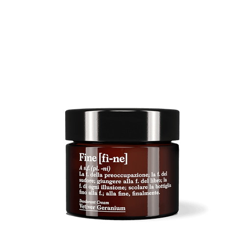 Vetiver Geranium Naturdeocreme von FINE, 50 g Glastiegel